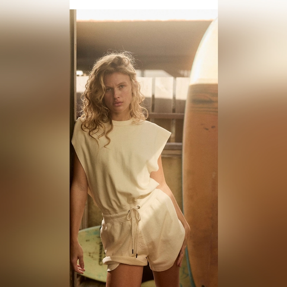 FREE PEOPLE Throw And Go Shortsie Lime Green Sleeveless Romper NWOT